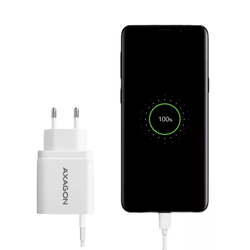 Incarcator Retea Axagon Acu Qc19w 2x Usb Type A Qc30 19w Alb
