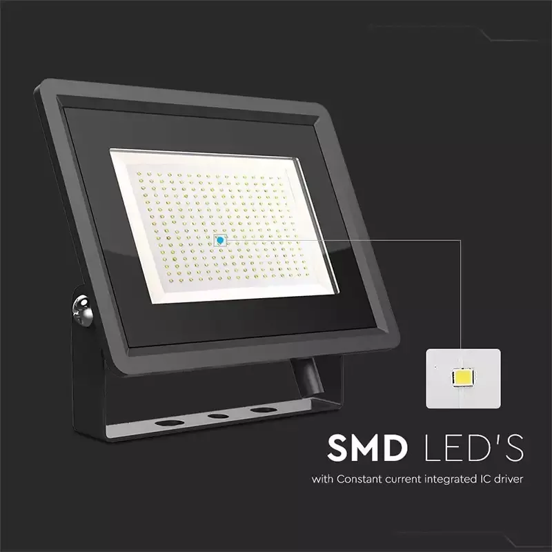 Reflector Led Smd 200w 17600lm 6400k Alb Rece Ip65 Negru V Tac Sku 6734