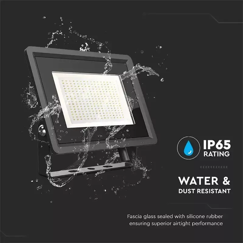 Reflector Led Smd 200w 17600lm 6400k Alb Rece Ip65 Negru V Tac Sku 6734