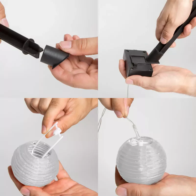 Sir 10 Lampioane Solare Led Alb Rece 37m Garden Of Eden 11227