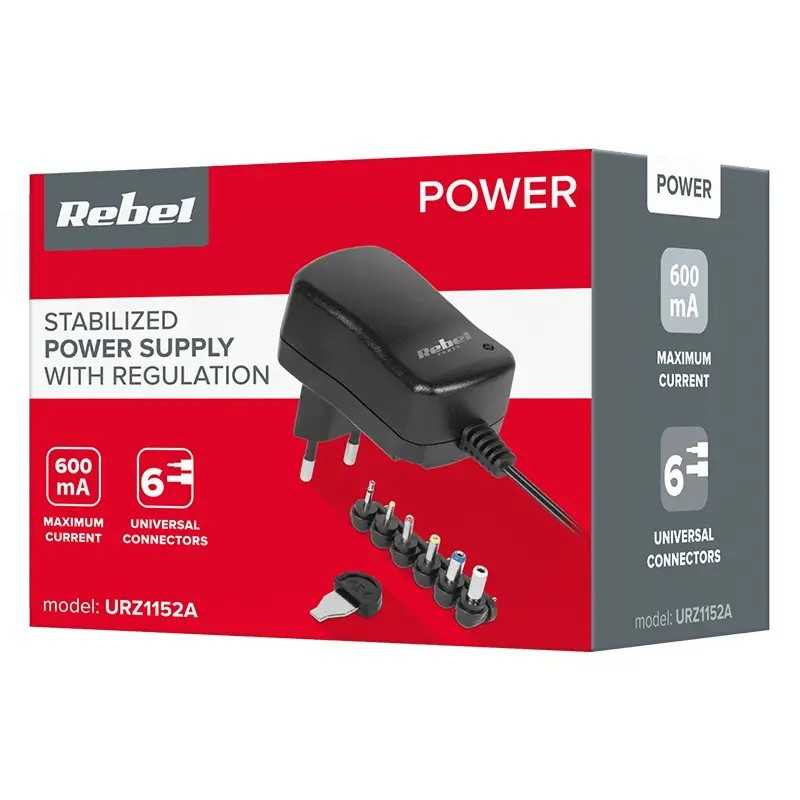 Alimentator Stabilizat Universal 3 12v 600mah 6 Conectori Rebel Urz1152a