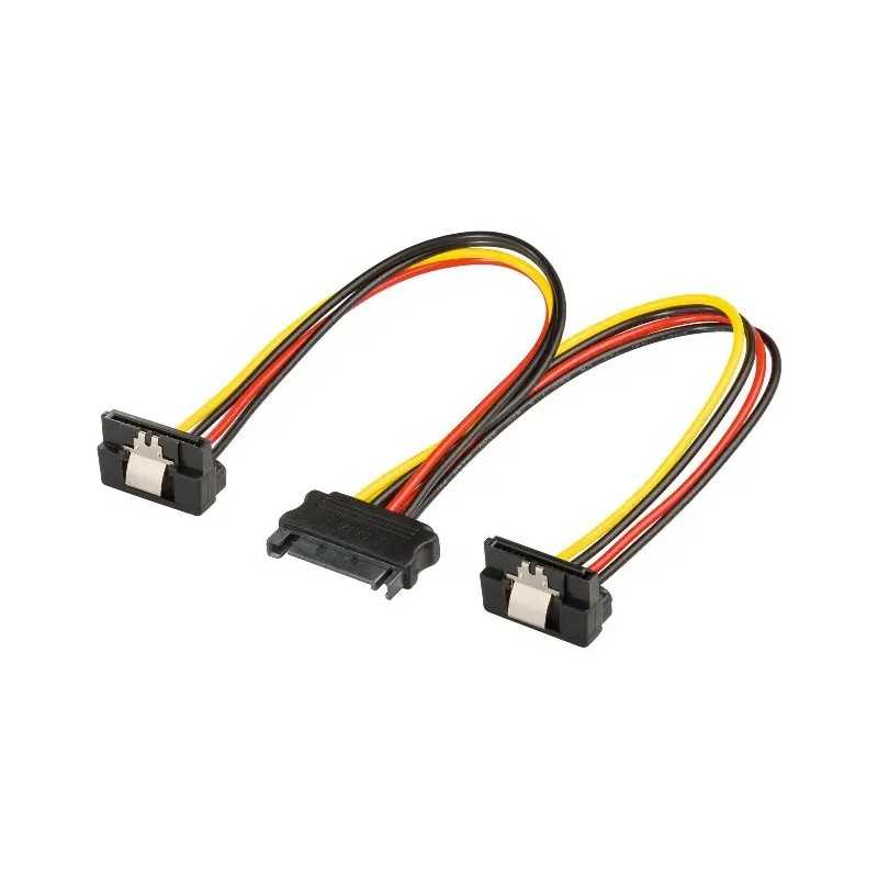 Cablu adaptor SATA mama - 2x SATA 90grade tata 20cm