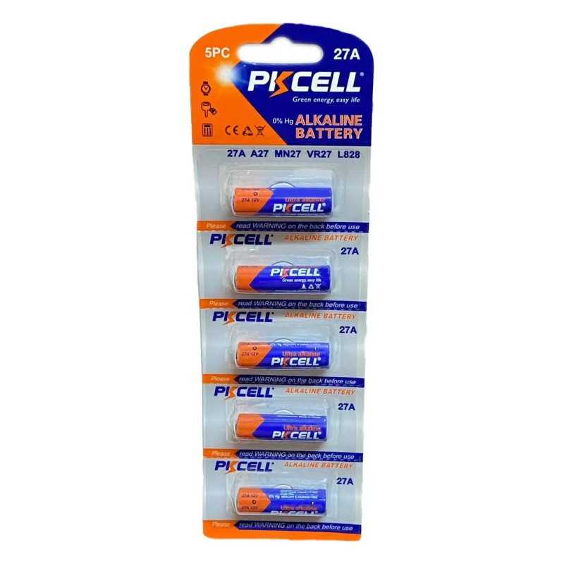Set 5 baterii PKCELL 27A ultra alkaline 12V compatibil GP27A /L828 /MN27 /V27A 27A-5PC-PKCELL (616)