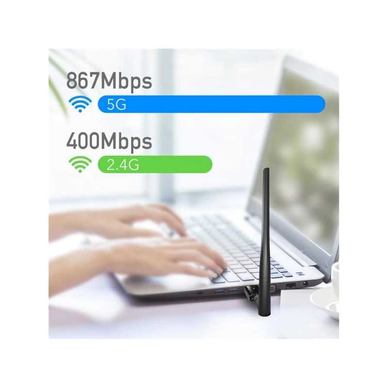 Adaptor Wireless Cudy Ac1300 Dual Band Antena Externa 5dbi Wu1400