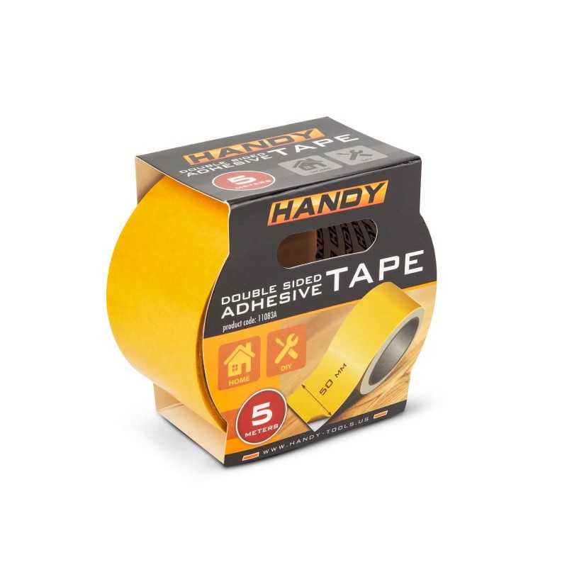 Banda dublu adeziva permanent Handy 5m x 50mm alba 11083A Banda dublu adeziva permanent Handy 5m x 50mm alba 11083A