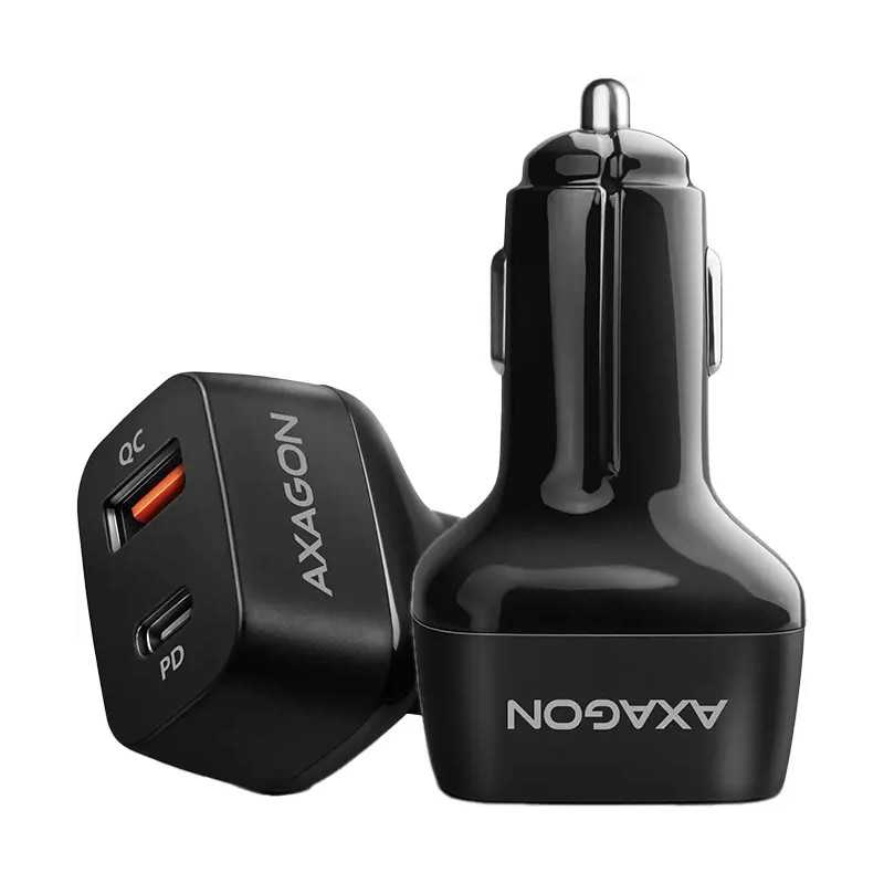 Incarcator auto AXAGON 1x QC3.0 USB-A + 1x PD USB-C 5V 3.6A 38W negru PWC-PQ38