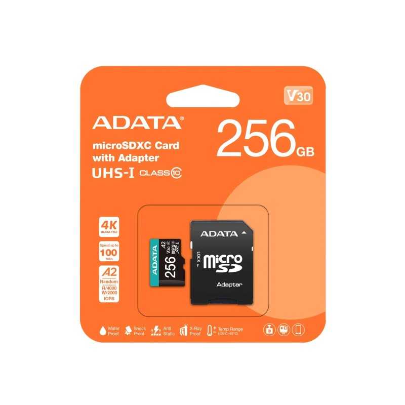 Micro SD CARD ADATA 256GB CLASS 10 PLYMSD256AD10