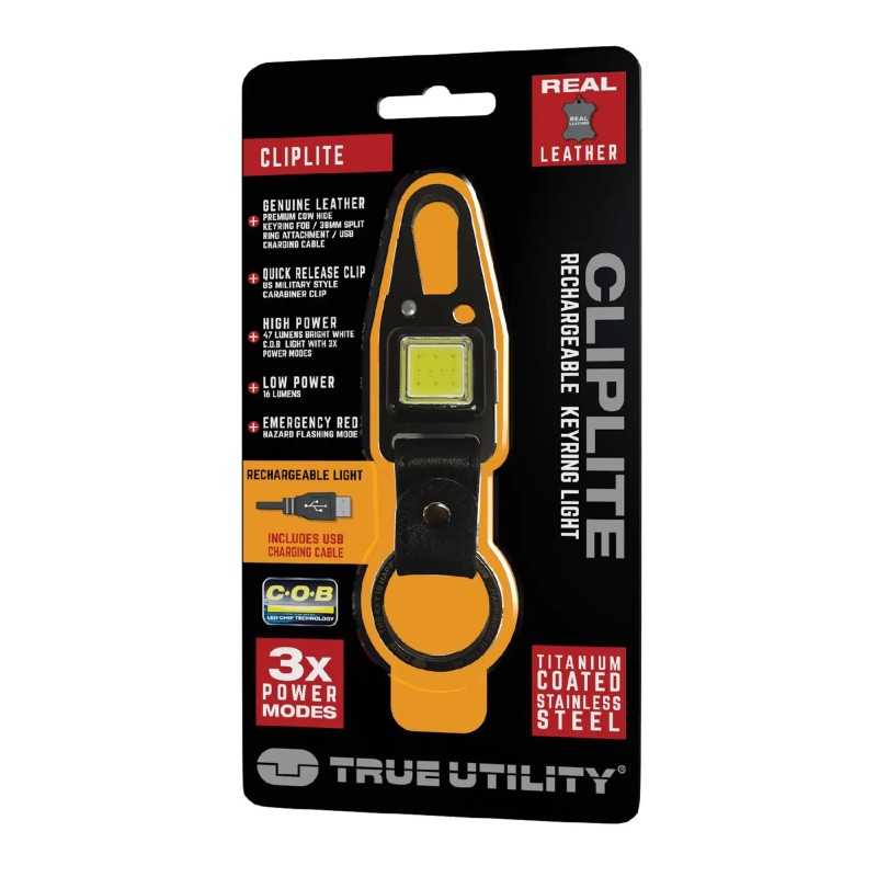 True Utility Cliplite Breloc Cu Carabina Lampa Reincarcabila Tu918