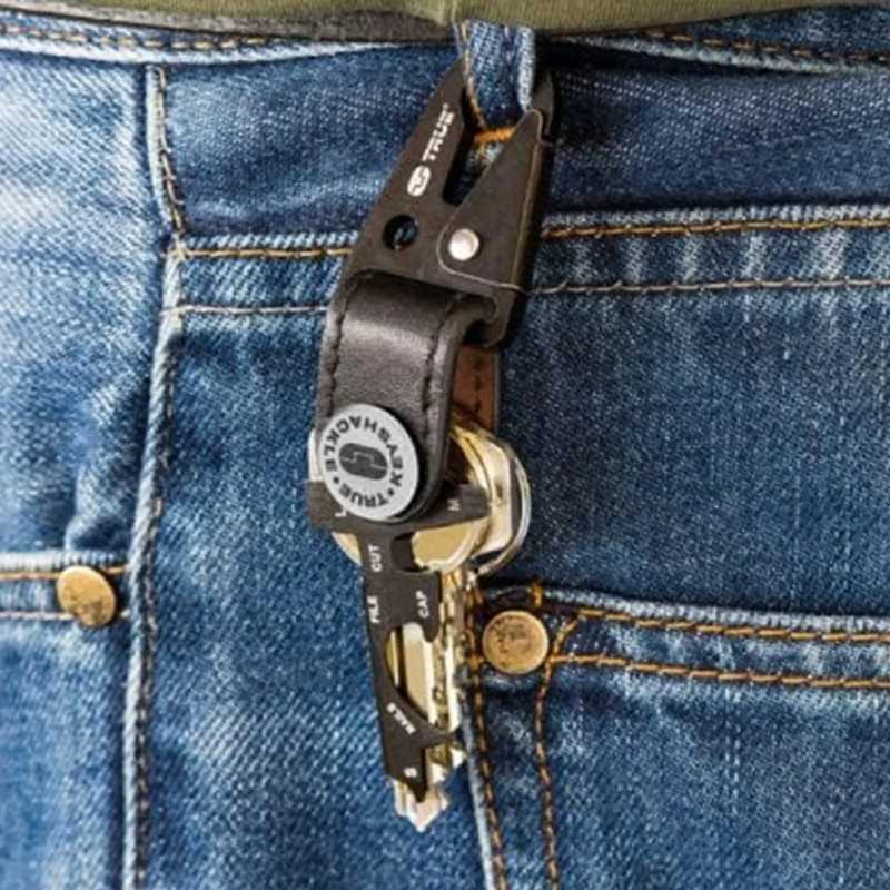 True Utility Keyshackle Breloc Din Piele 7in1 Multifunctional Carabina Tu921