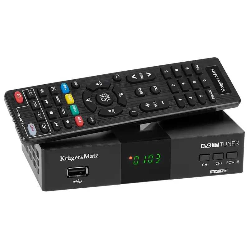 Tuner DVB-T2 DVB-T H.265 HEVC Kruger&Matz KM0550D