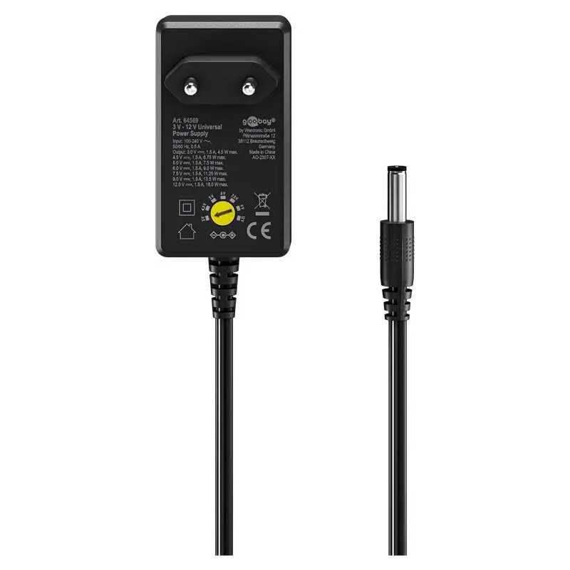 Alimentator Universal 5 15v 36w 24a 11 Adaptoare Usb C Usb A Mini Usb Micro Usb Conexiune Cu Surub 74436 Goobay