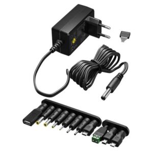 Alimentator universal 5-15V 36W 2.4A /11 adaptoare /USB-C /USB-A /Mini-USB /Micro-USB /conexiune cu surub 74436 Goobay