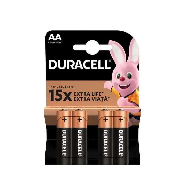 Baterii alcaline Duracell Basic R6 AA 4buc/blister AA-4/LR6/MN1500 BAT-R6/ALKBC-BL4-DRL