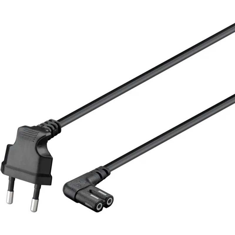Cablu 90 Grade 3m Cu Priza Europeana C7 2 Pin Pentru Boxe Sonos Playstation 3 4 5 Xbox One One X Negru 73020 Goobay