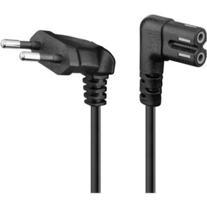 Cablu 90 grade 3m cu priza Europeana C7 2-pin pentru boxe Sonos /PlayStation 3/4/5 /Xbox One/One X negru 73020 Goobay
