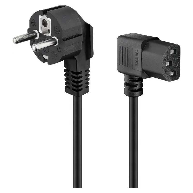 Cablu De Alimentare Cu Iec 90 Grade Pe Ambele Capete 5m Negru 3x1mm2 Pentru Pc Monitor Proiector Dispozitive Cu Conector C14 931