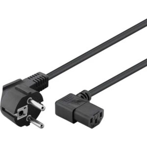 Cablu de alimentare cu IEC 90 grade pe ambele capete 5m negru 3x1mm2 pentru PC /monitor /proiector /dispozitive cu conector C14