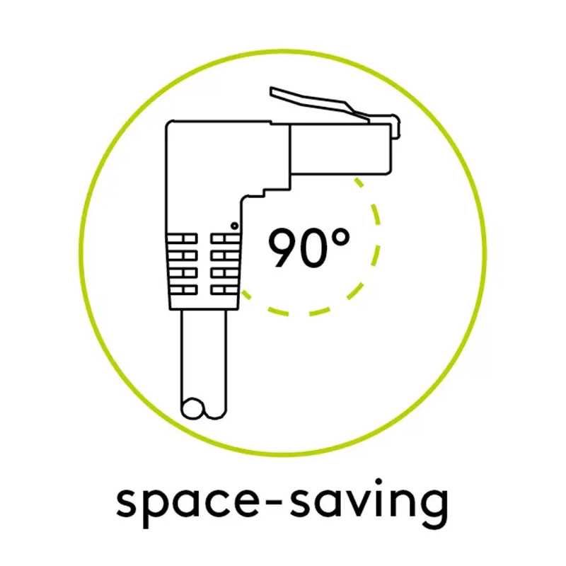 Cablu Patch Cat5e 2x Rj45 90 Ftp 025m Negru Pentru Conectare Retea Protectie La Interferente 96076 Goobay