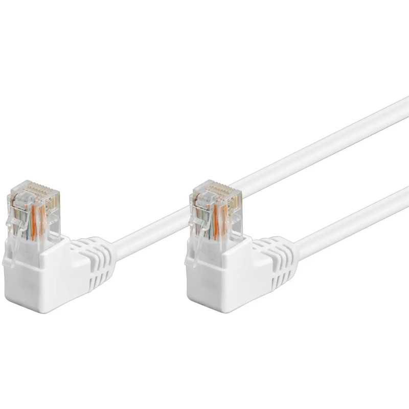Cablu Patch CAT5e 2x RJ45 90 UTP 0.5m alb pentru Conectare retea 96069 Goobay