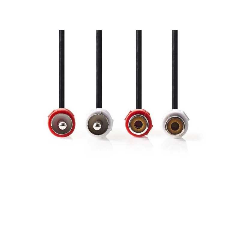 Cablu Prelungitor Audio Stereo Nedis Cagp24205bk20 2x Rca Tata 2x Rca Mama 2m Negru