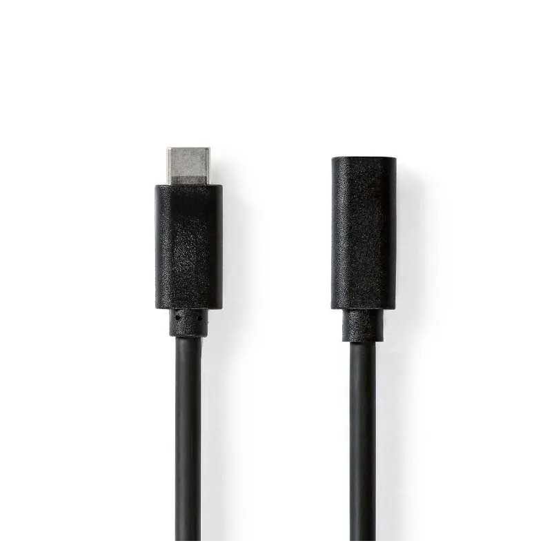 Cablu prelungitor USB-C tata v3.2 - USB-C mama v3.2 2m 4K /60Hz 60W negru Nedis CCGL64010BK20