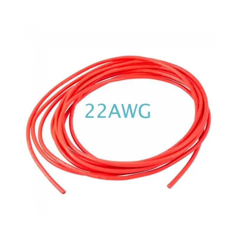 Cablu siliconic multifilar 22AWG 0.5mm2 rosu 1m