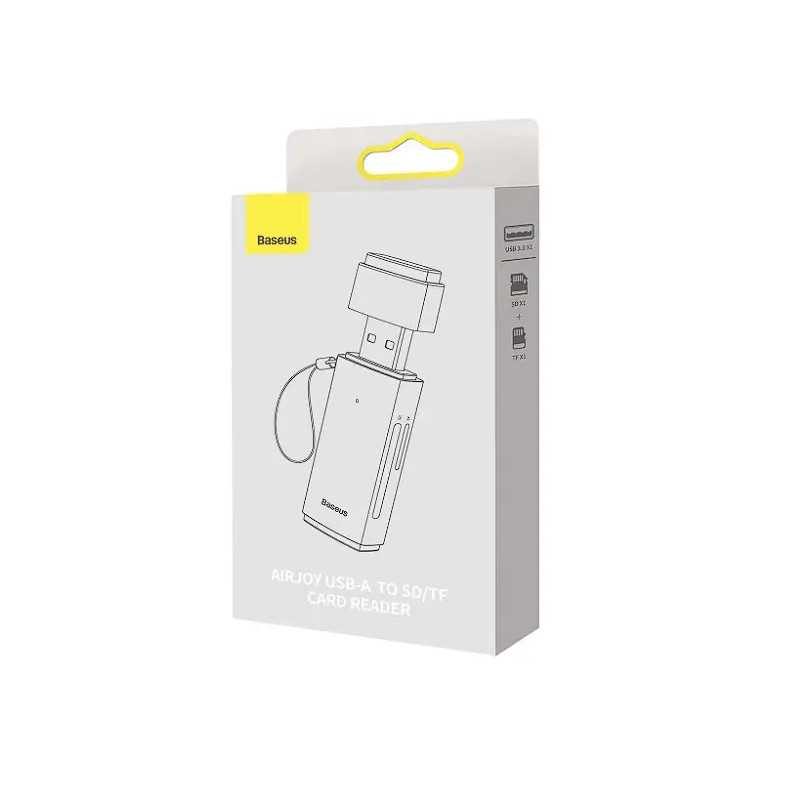 Card Reader Extern Baseus Lite Wkqx060013 Usb 30 Citeste Scrie Sd Microsd 480mbps Maxim 512gb Metalic Gri