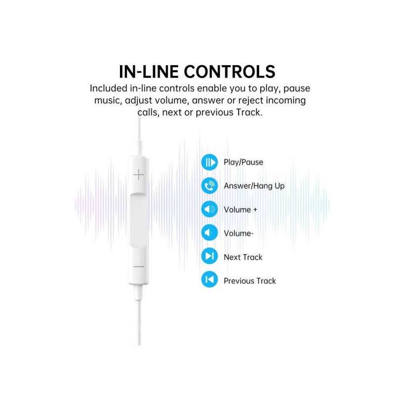 Casti In Ear Cu Fir Choetech Oc A011 Wh Usb C Microfon Reglare Volum Silicon Alb