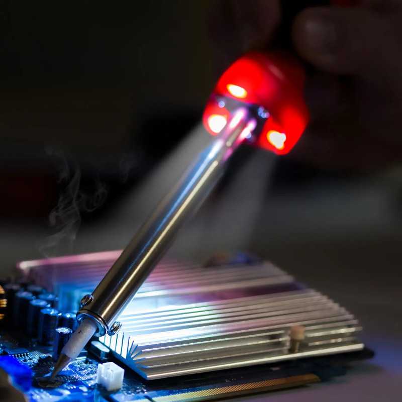 Ciocan De Lipit Cu Iluminare 3 Led Uri Incorporate 230v 60w Stand Metalic Fahrenheit 28092b