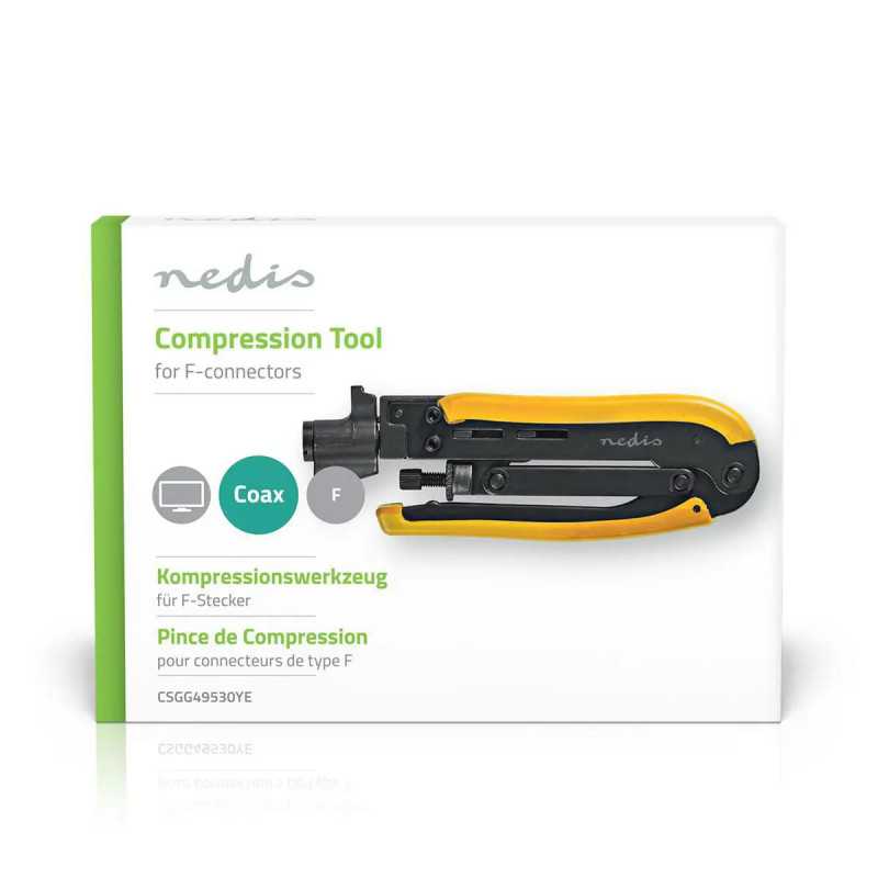 Cleste Compresie Nedis Csgg49530ye Otel Calit Pentru Conectori F Rg58 Rg59 Rg6 Rg7 Rg11
