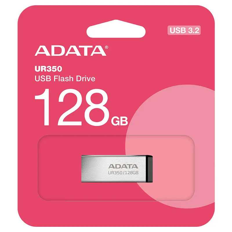 Flash drive metalic ADATA UR350 USB3.2 128GB UR350-128G-RSR/BK