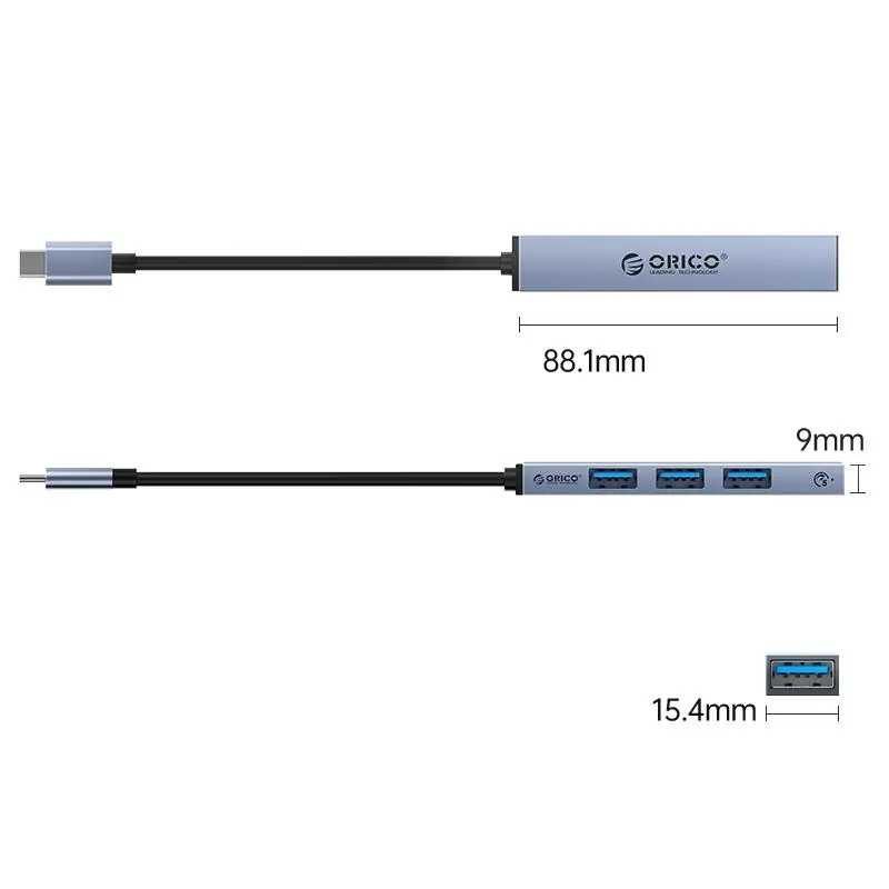 Hub Usb Orico Ahc1 4a Gy 4 Port Uri Usb32 Gri 15cm