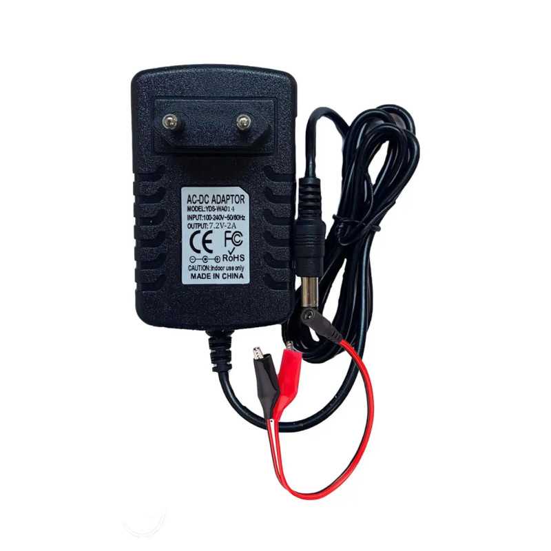 Incarcator 7.2V 2A pentru acumulatori 6V plumb acid/gel cu mufa 2.1x5.5mm + cablu cu crocodili (546)