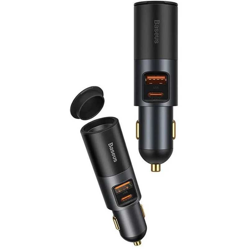 Incarcator Auto Baseus Share Together Ccbt C0g 1x Usb A Output 5v 3a 1x Usb Type C Max 5v 3a 1x Bricheta Auto 60w Total 120w Gri