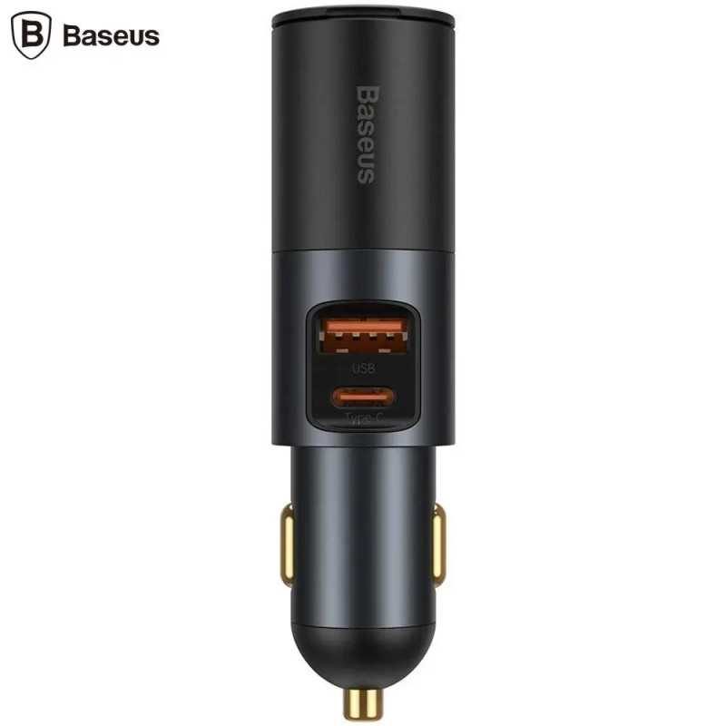 Incarcator auto Baseus Share Together CCBT-C0G 1x USB-A Output 5V/3A + 1x USB Type-C max 5V/3A + 1x bricheta auto 60W total 120W