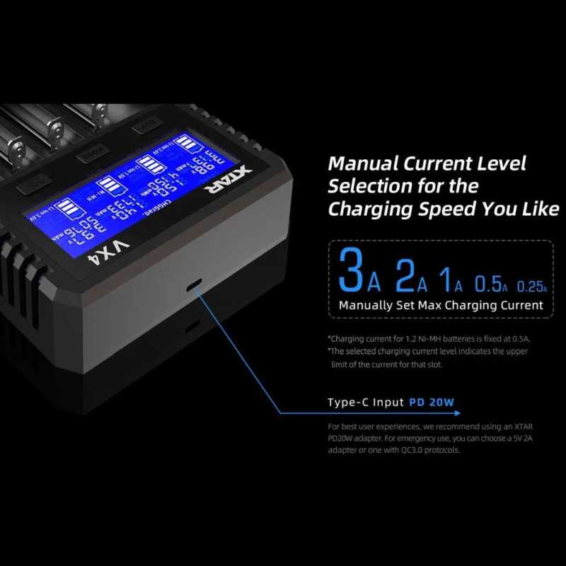 Incarcator Universal Smart Xtar Vx4 Visible Mixer 12v 15v 32v 36v 37v