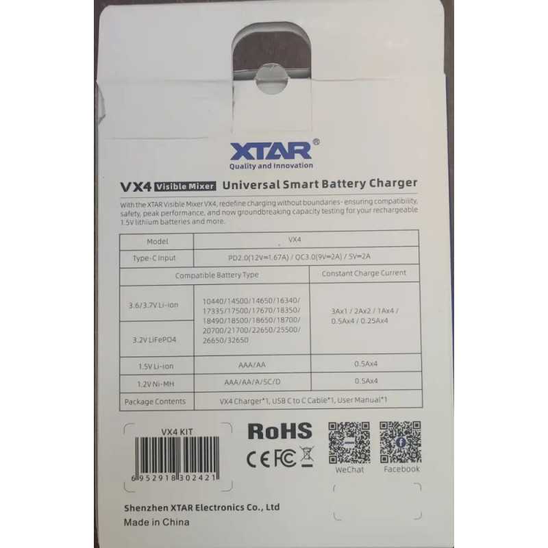 Incarcator Universal Smart Xtar Vx4 Visible Mixer 12v 15v 32v 36v 37v