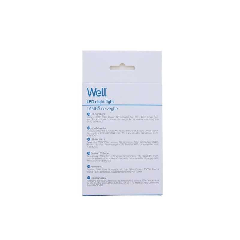 Lampa De Veghe Well Lednc Aron Wl Led 1w 50lm 6500k Cu Intrerupator On Off