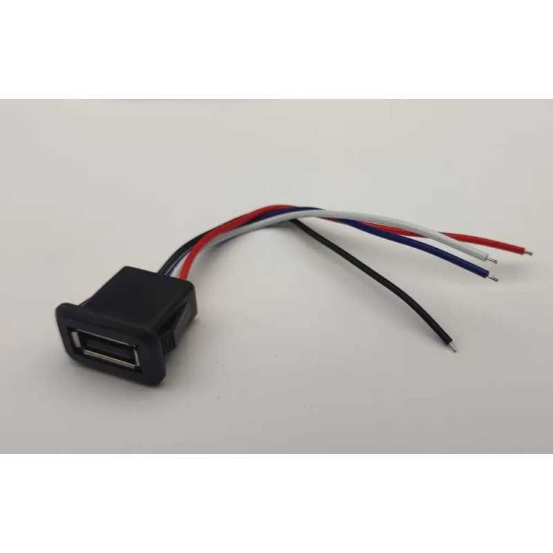 Mufa USB2.0 mama panou tip A 1 port gabarit mic cu 4 fire 18xH10mm