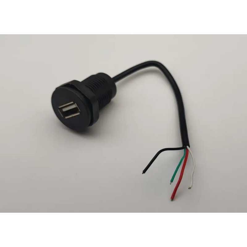 Mufa USB2.0 mama panou tip A 1 port gabarit mic cu 4 fire diam. 16mmx30mm