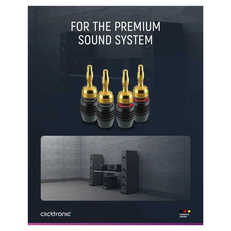 Set 4 Mufe Banana 4mm Premium Clicktronic Conexiuni Audio De Inalta Calitate Pentru Cablu 60mm2 52546