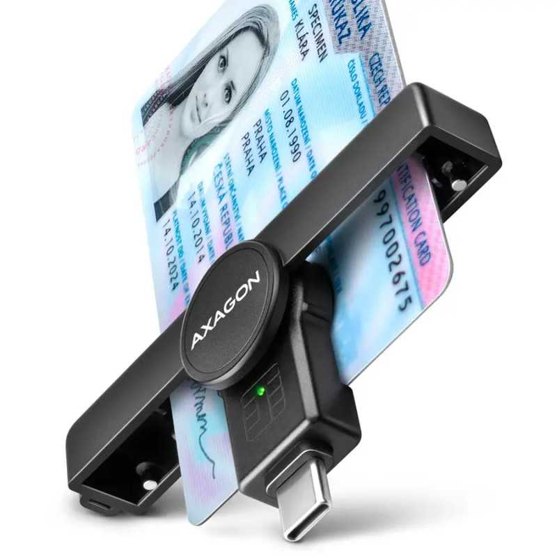 Smart Card PocketReader AXAGON CRE-SMPC USB-C Smart Card PocketReader AXAGON CRE-SMPC USB-C