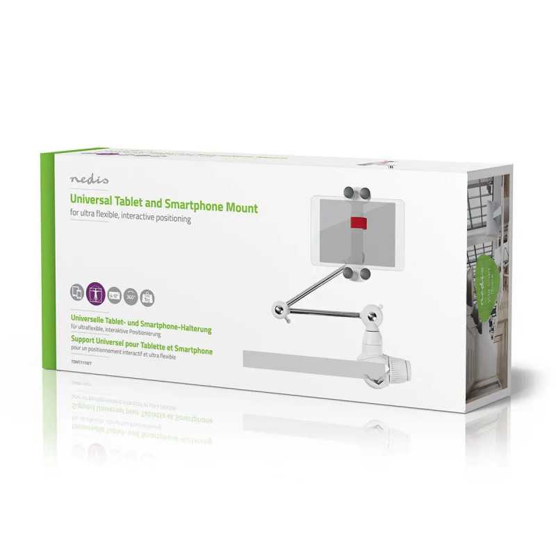 Suport Nedis Tdmt111wt Pentru Tableta Si Smartphone 4 12 Rotire 360 Brat Pliabil