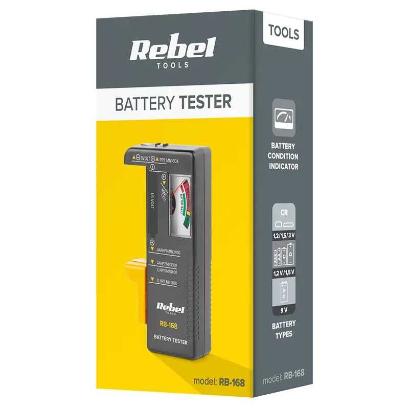 Tester Baterii Rebel Rb 168 Pentru 9v Tip Buton Aaa Aa C D