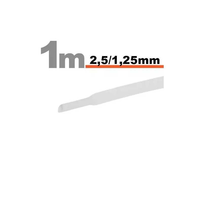 Tub termocontractant alb 2.5 /1.25 mm 1m lungime