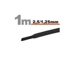 Tub termocontractant negru 2.5 /1.25 mm 1m lungime