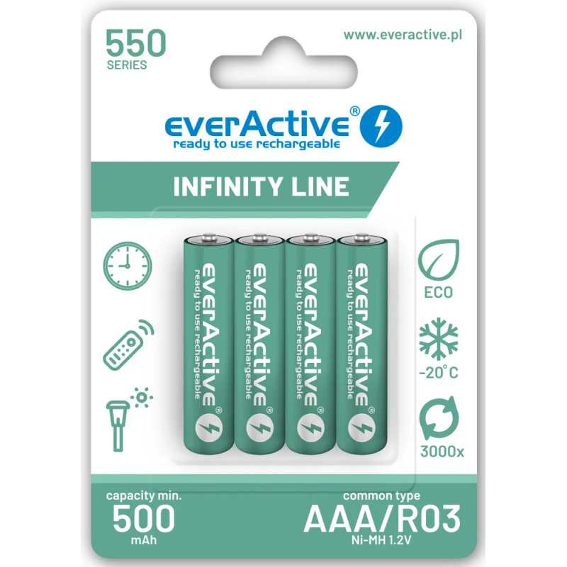 Acumulatori Ni-MH AAA R03 550mAh 4buc everActive 4x EVBHRL03-550