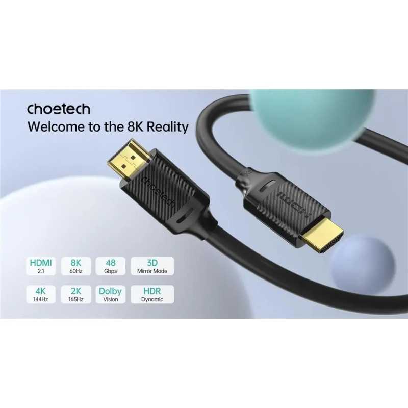 Cablu Hdmi Hdmi Choetech Xhh Tp20 2m 8k60hz 4k144hz 2k165hz