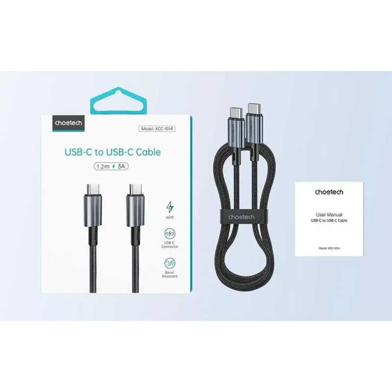 Cablu Usb C Usb C Pd 60w 12m Negru Textil Xcc 1014 Choetech Xcc 1014 Bk