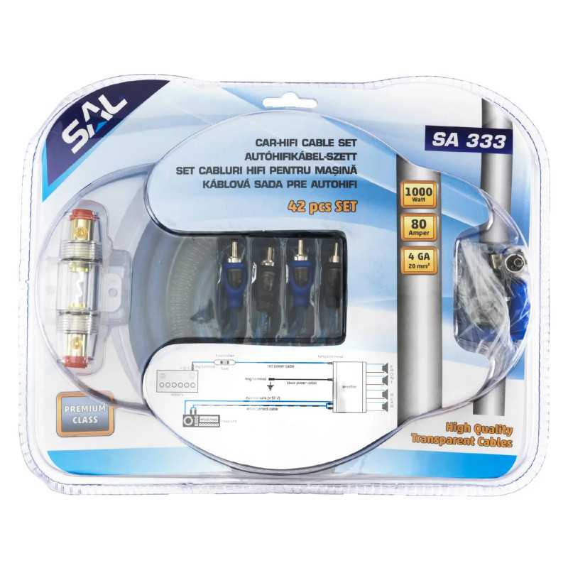 Set subwoofer 42 piese cabluri de alimentare Premium 1000W SAL SA 333